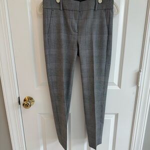 J. Crew Gray Ankle Cropped Pants with Plaid Pattern